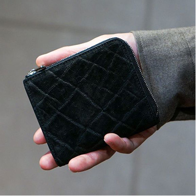 ブラック エレファントレザーL字型ファスナー薄型財布 | 折財布 | CIMABUE(チマブエ)公式オンラインショップ