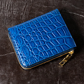 藍染めクロコL字型ファスナー二つ折り財布 | 折財布 | CIMABUE(チマブエ)公式オンラインショップ